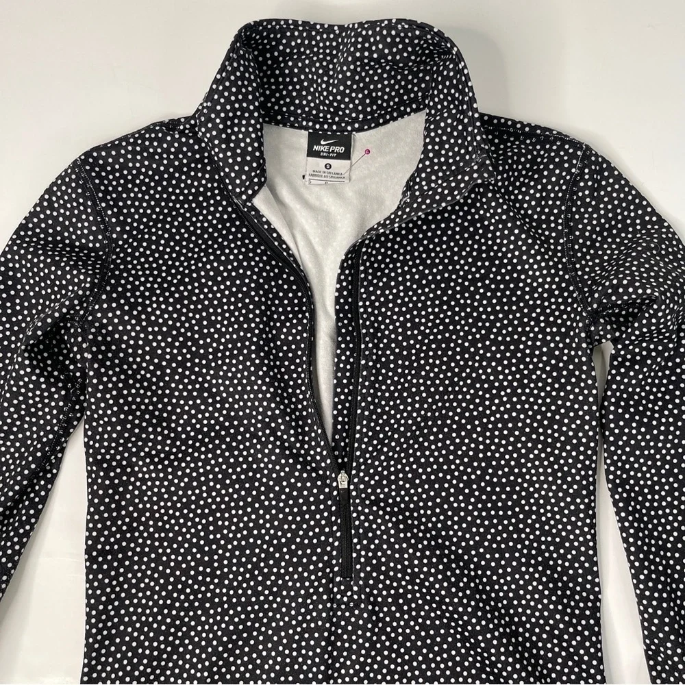 Nike Pro Polka Dot Half Zip Shirt Size Small